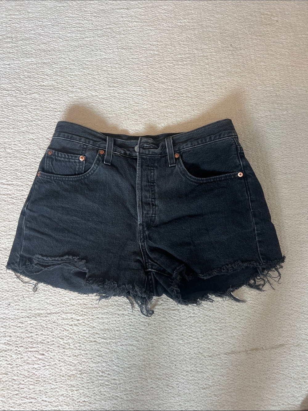 Levi's Black 501 Denim Shorts